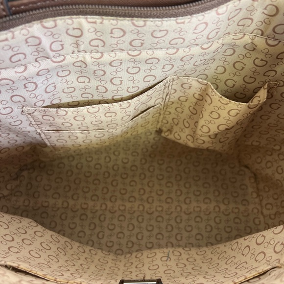 GUESS Tan and Brown Monogram Tote - Picture 8 of 11